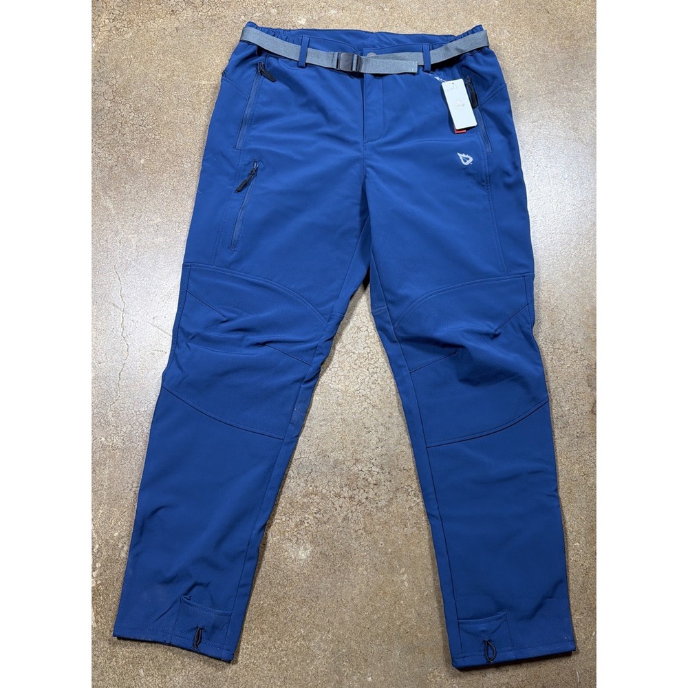 Baleaf Adult Blue Casual Softshell Fleece Lined Pants Snow Ski Outdoors Large